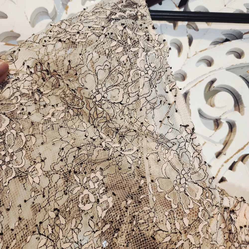 Free People Heavenly champagne toast black lace overlay dress size Small NWT - Picture 16 of 16